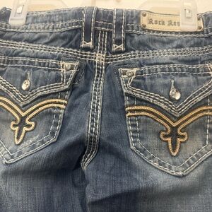 Rock Revival Denim Jeans with Gold Accents